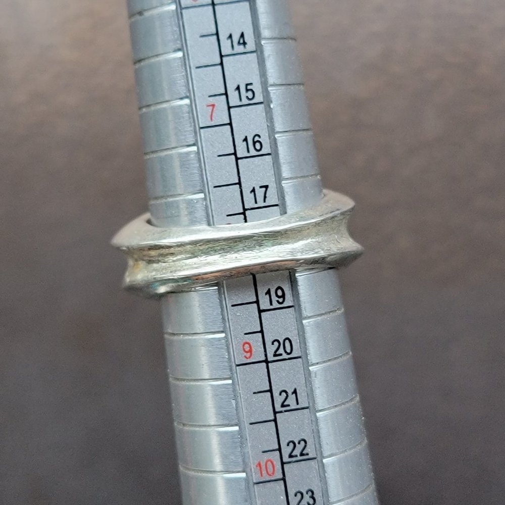 Heavy Chunky Solid 925 Sterling Silver Concave Th… - image 4